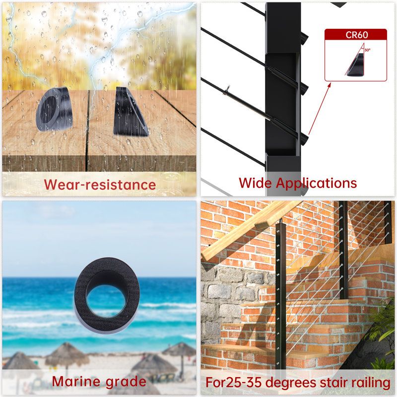 Muzata T316 Angle Beveled Washer for Cable Railing Kit Wayfair